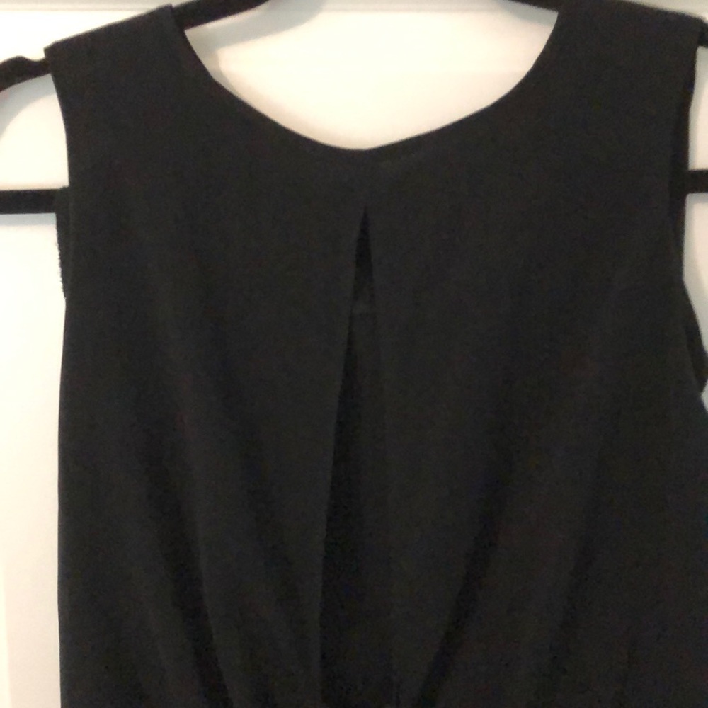 Black chest slit fancy romper
